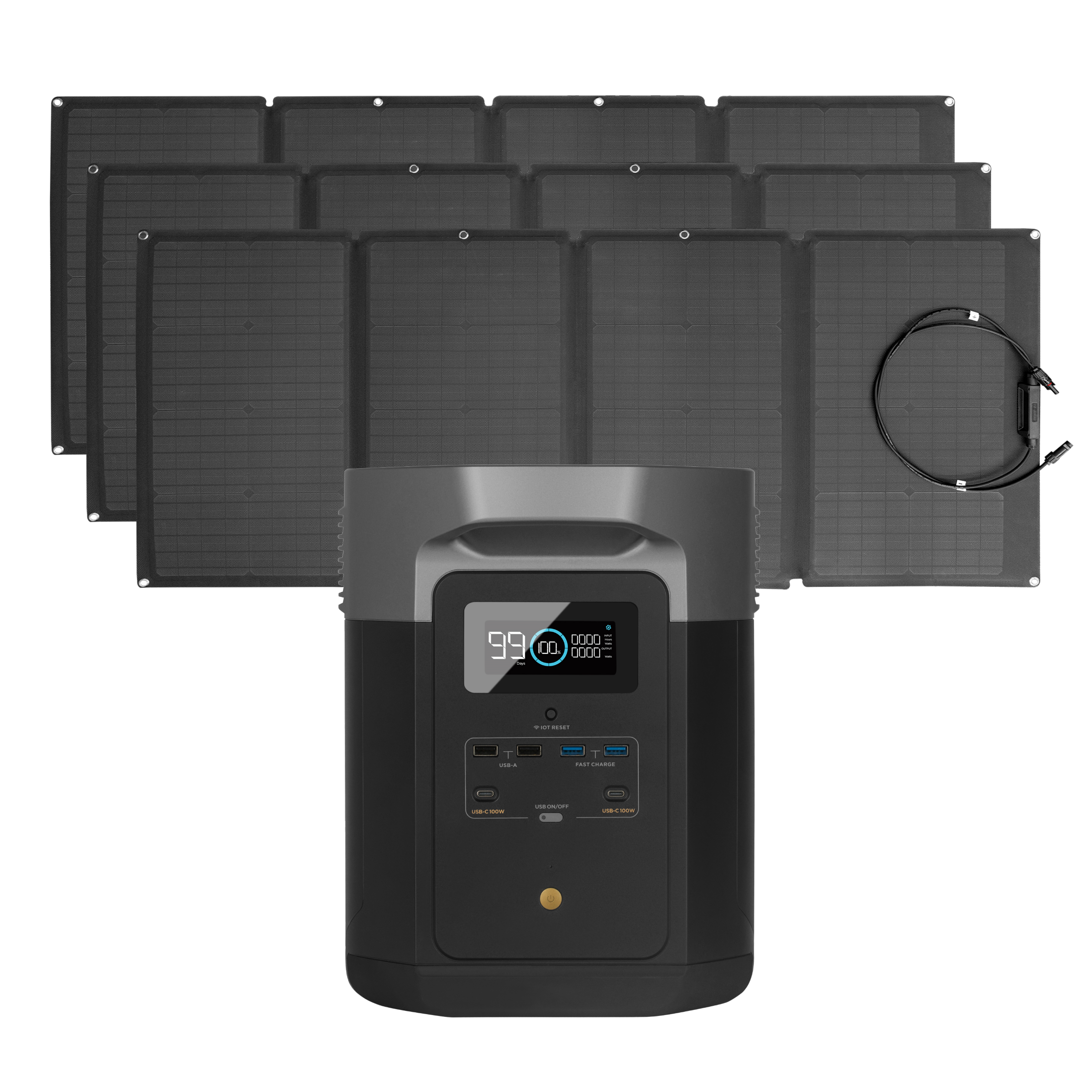 EcoFlow DELTA Max 2000w + 3x 160W Aurinkopaneeli